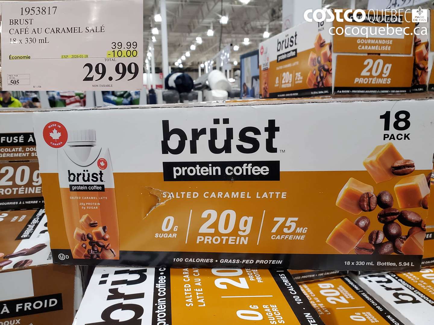 1953817 BRUST CAFÉ AU CARAMEL SALÉ 18 x 330 mL ($10.00 INSTANT SAVINGS EXPIRES ON 2026-01-18) $29.99