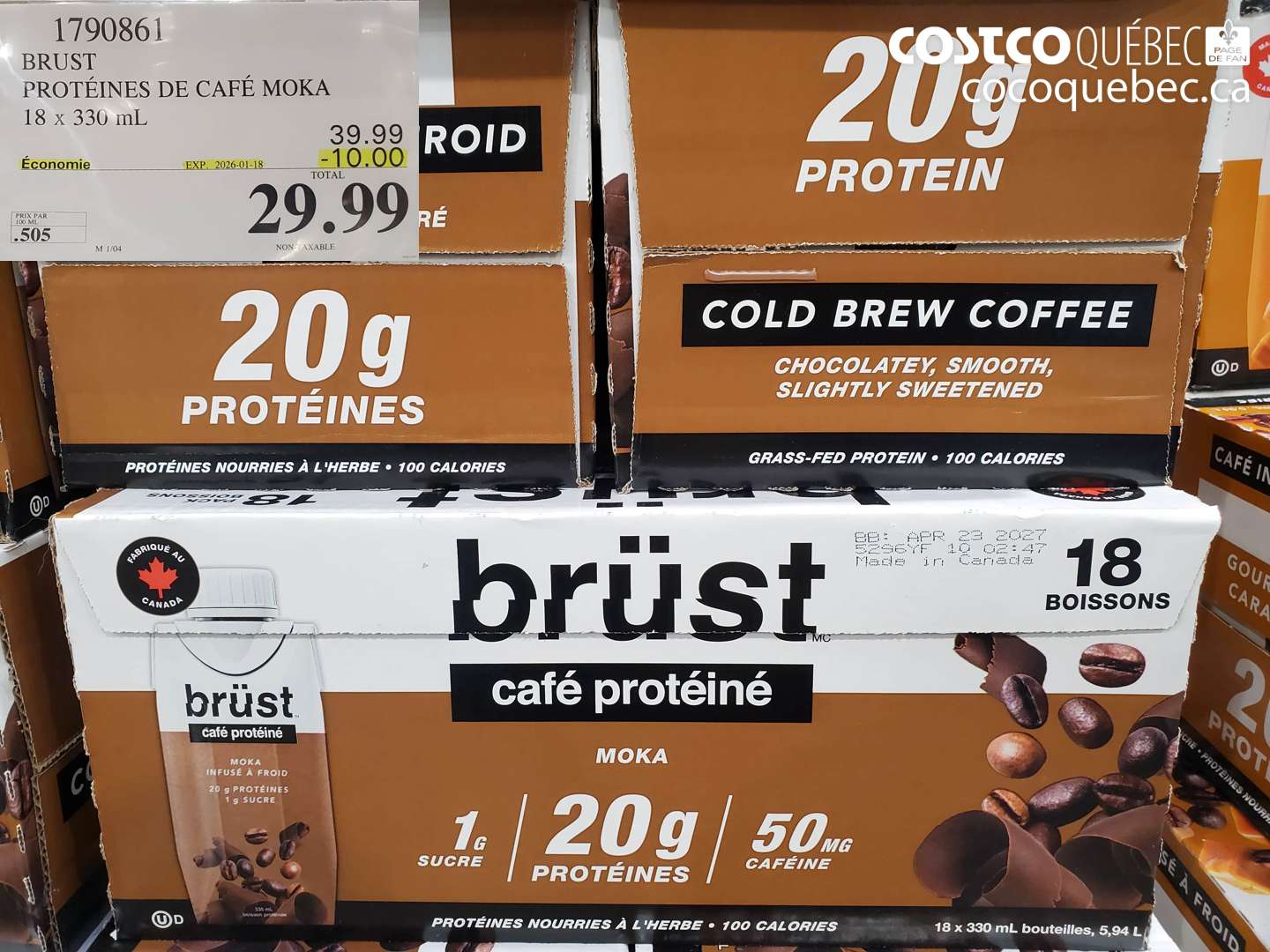 1790861 BRUST PROTÉINÉES DE CAFÉ MOKA ($10.00 INSTANT SAVINGS EXPIRES ON 2026-01-18) $29.99
