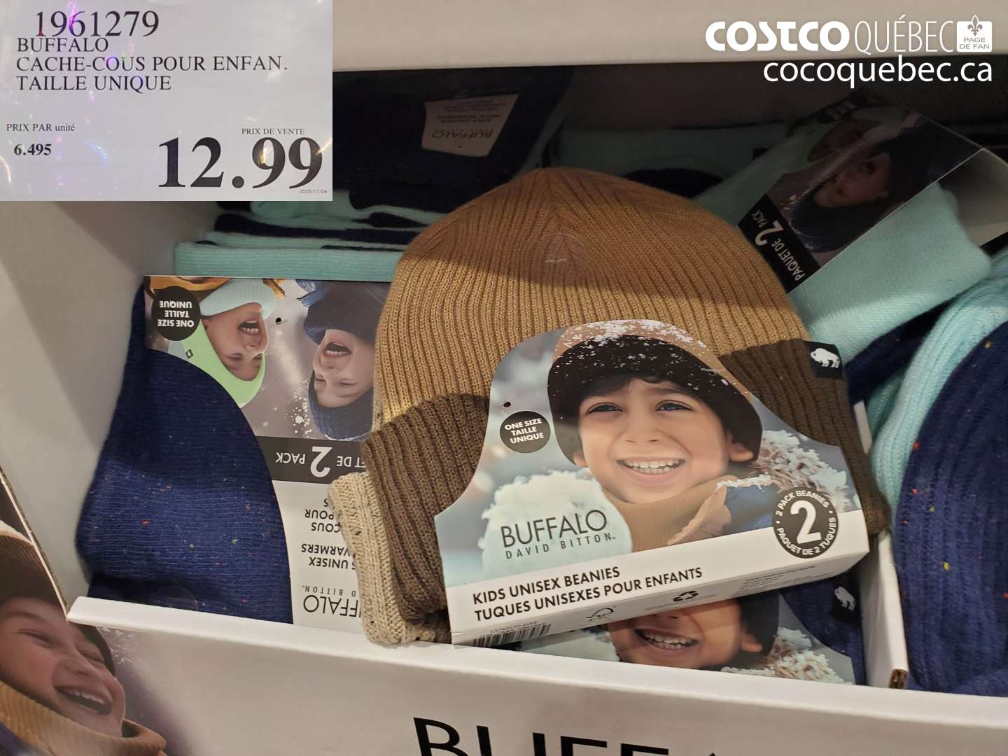 1961279 BUFFALO CACHE-COUS POUR ENFAN. TAILLE UNIQUE $12.99