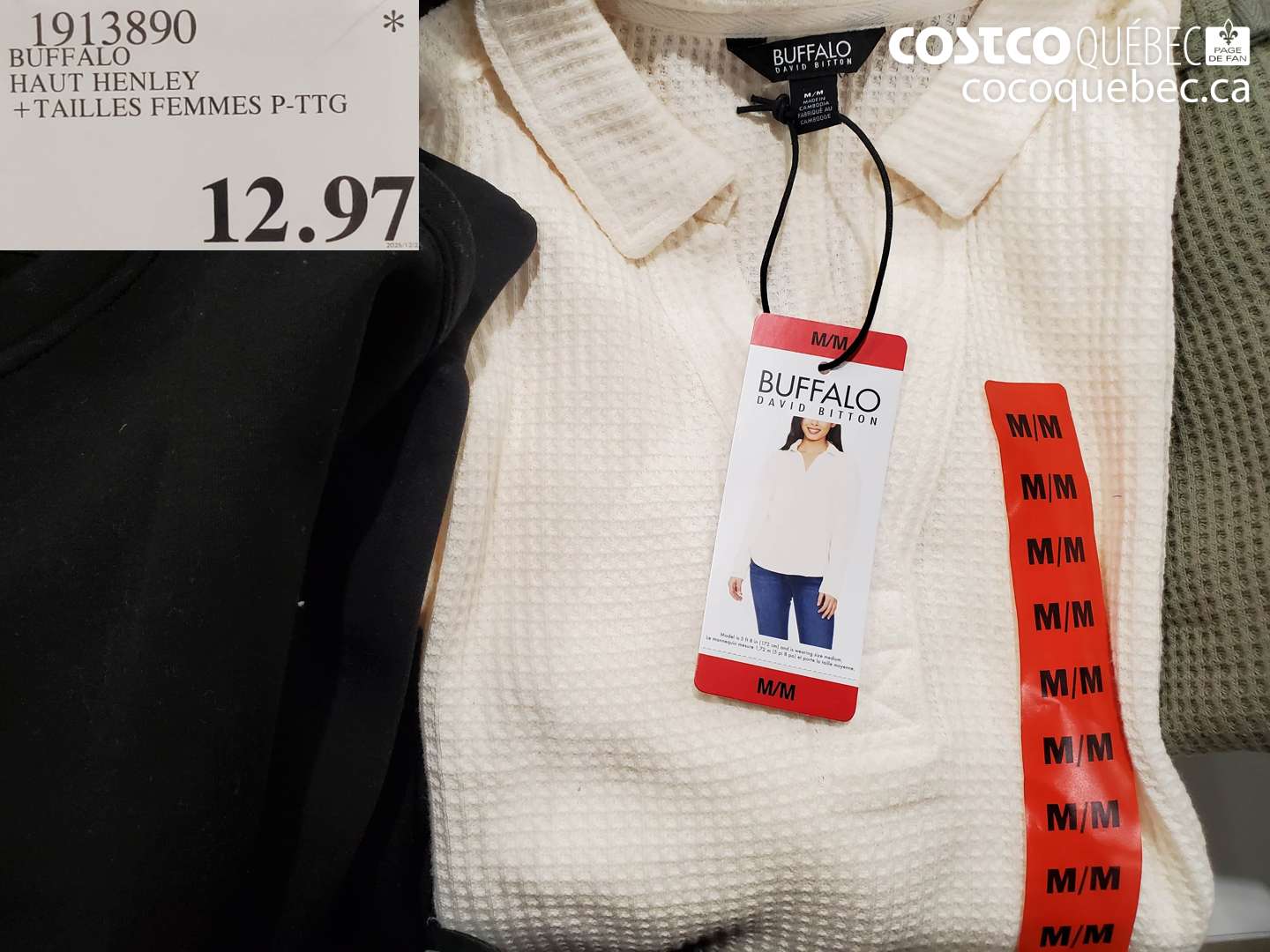 1913890 BUFFALO HAUT HENLEY + TAILLES FEMMES P-TTG $12.97