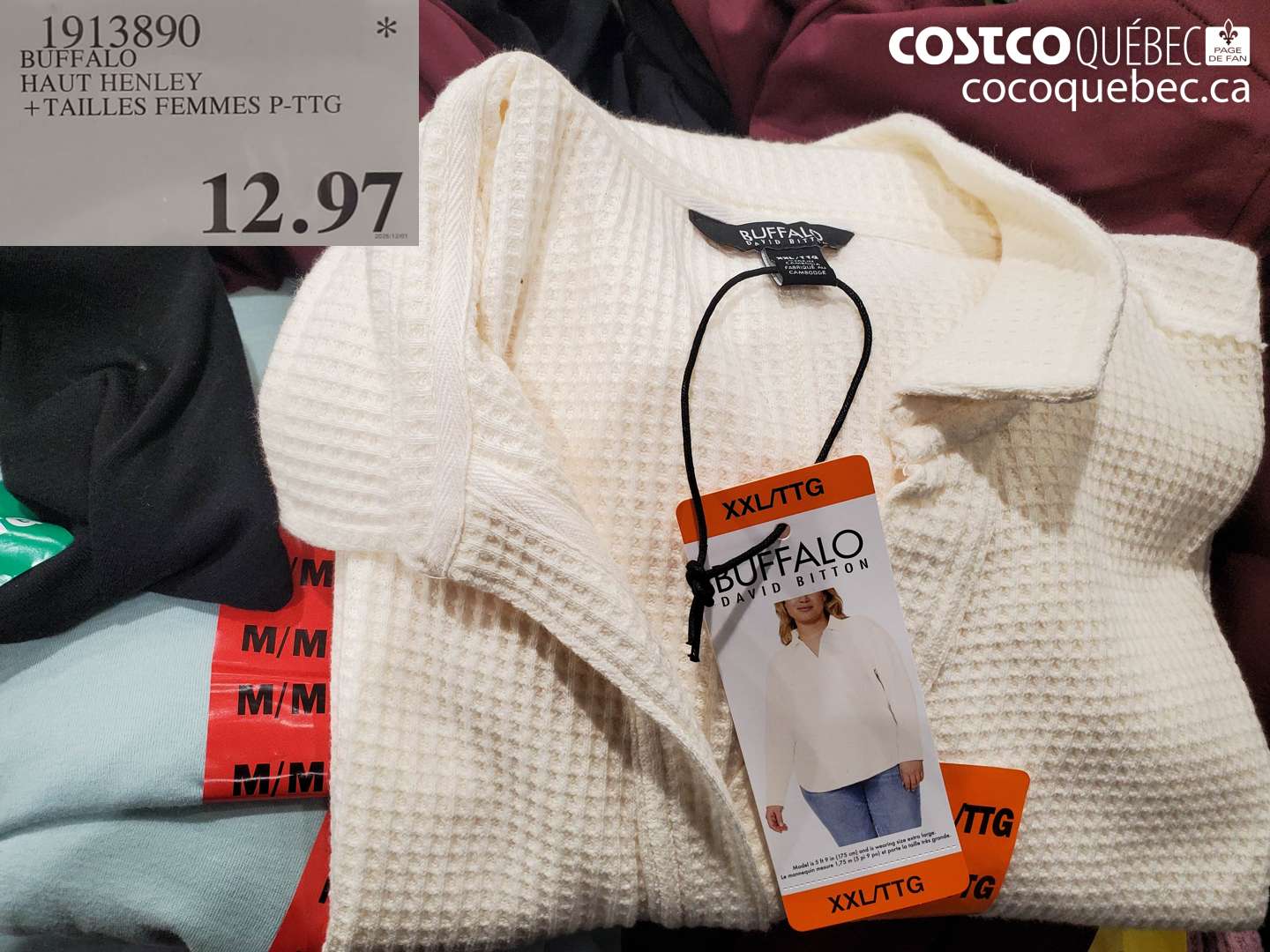1913890 BUFFALO HAUT HENLEY + TAILLES FEMMES P-TTG  $12.97