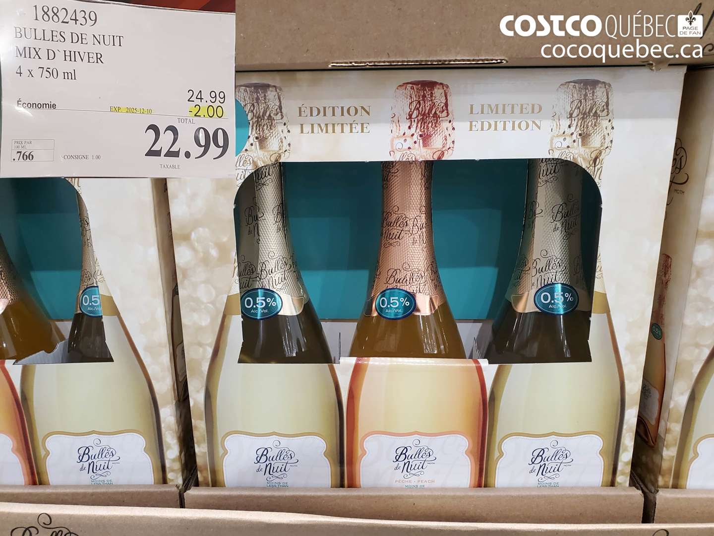 1882439 BULLES DE NUIT MIX D°HIVER 4x 750 mL  ($2.00 INSTANT SAVINGS EXPIRES ON 2025-12-10) $22.99