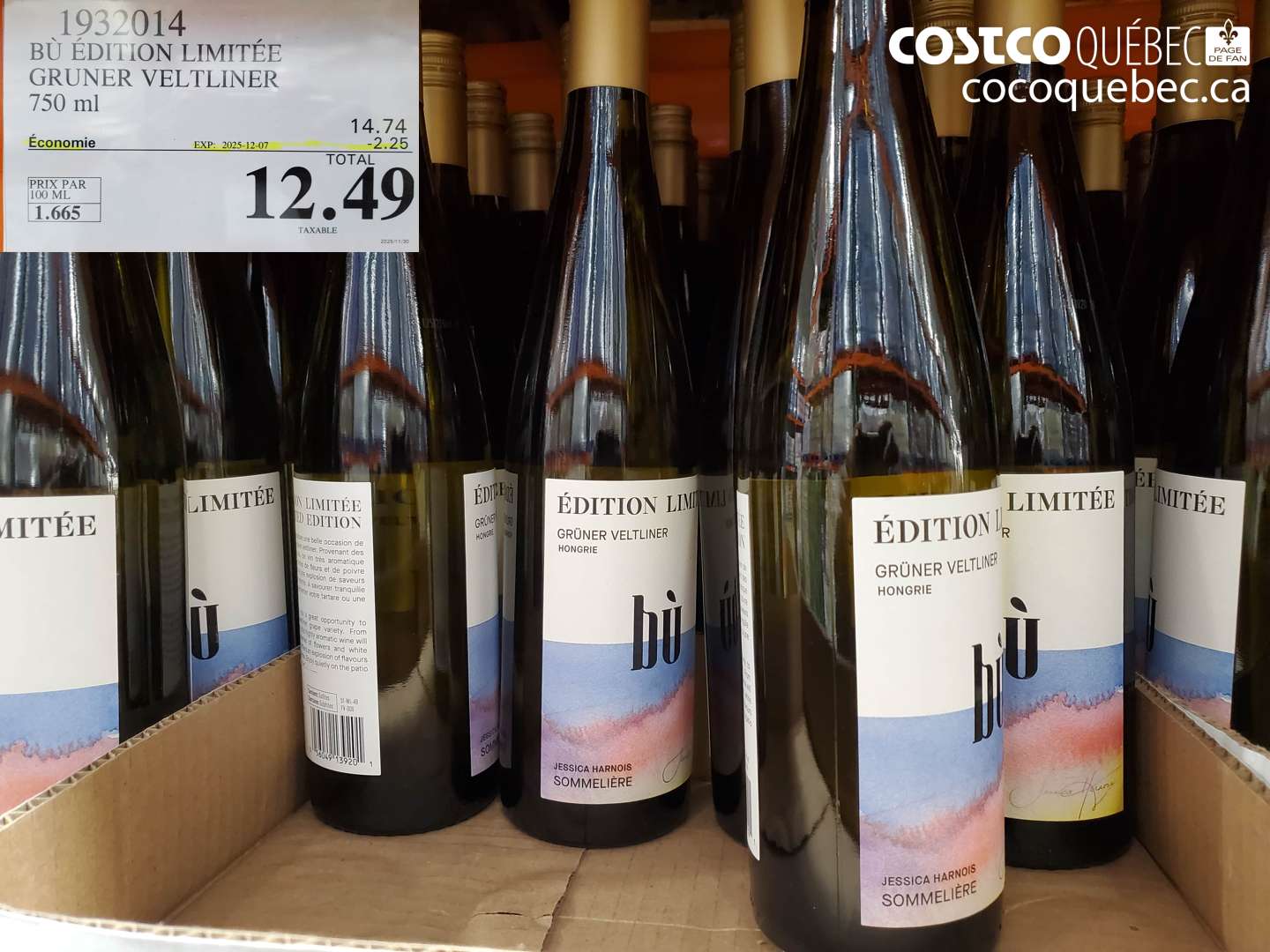 1932014 BU EDITION LIMITEE GRUNER VELTLINER 750 ml ($2.25 INSTANT SAVINGS EXPIRES ON 2025-12-07) $12.49