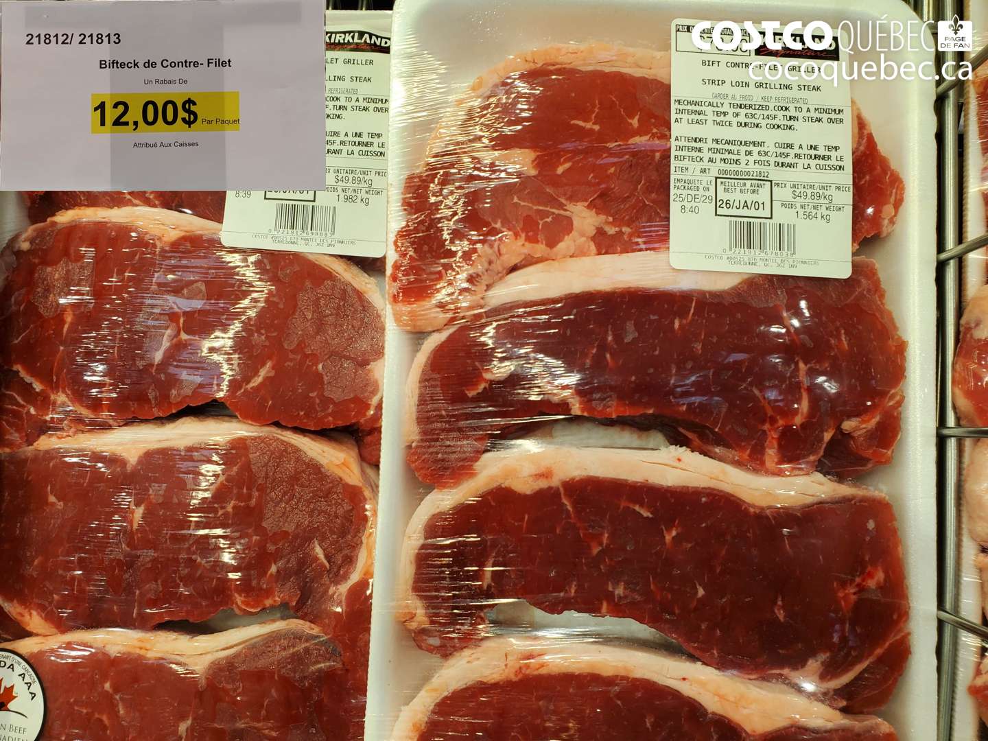 21812 Bifteck de Contre- Filet ($12.00 INSTANT SAVINGS)