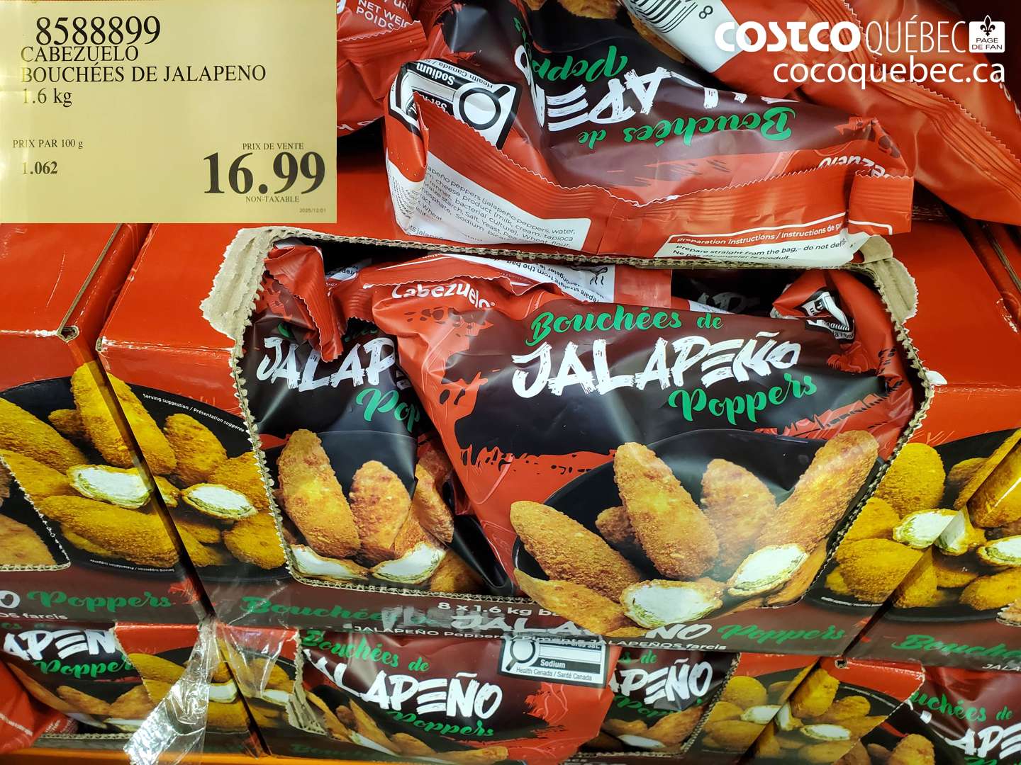 8588899 CABEZUELO BOUCHÉES DE JALAPENO 1.6 kg $16.99