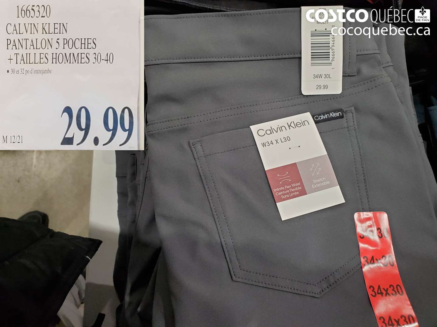 1665320 CALVIN KLEIN PANTALON 5 POCHES + TAILLES HOMMES 30-40 $29.99
