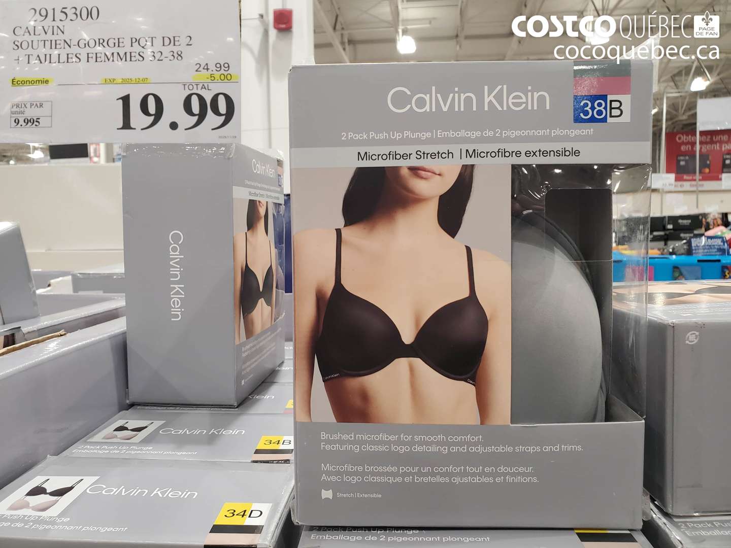 2915300 CALVIN SOUTIEN-GORGE PQT DE 2 +TAILLES FEMMES 32-38 ($5.00 INSTANT SAVINGS EXPIRES ON 2025-12-07) $19.99