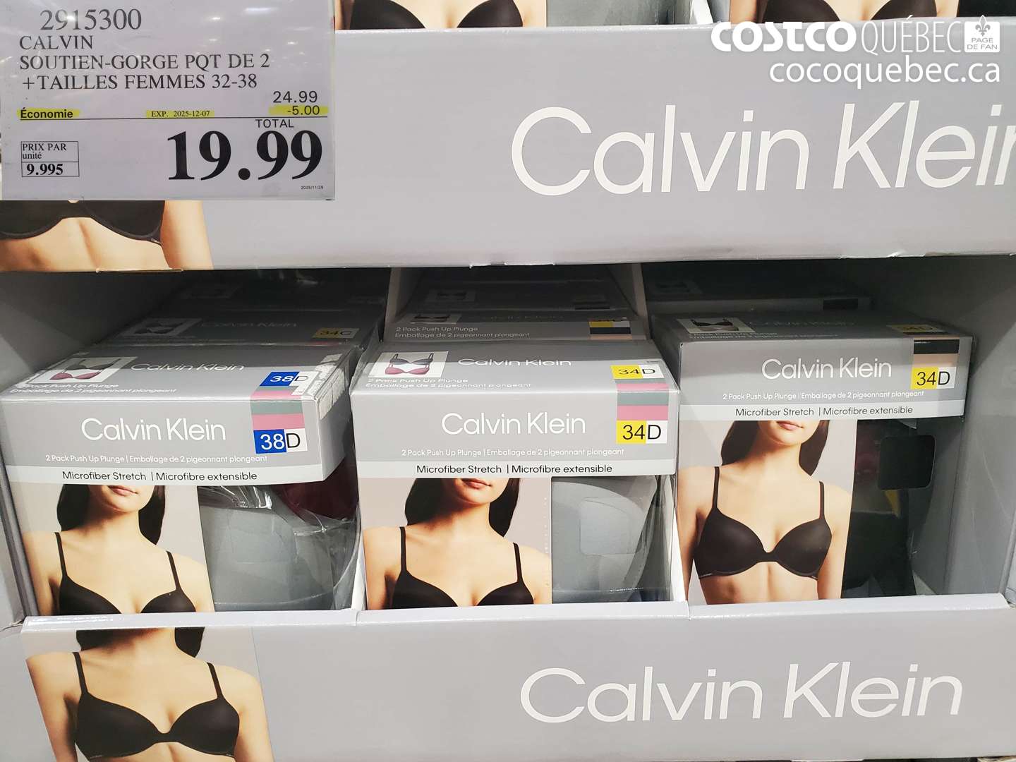 2915300 CALVIN SOUTIEN-GORGE PQT DE 2 + TAILLES FEMMES 32-38 ($5.00 INSTANT SAVINGS EXPIRES ON 2025-12-07) $19.99