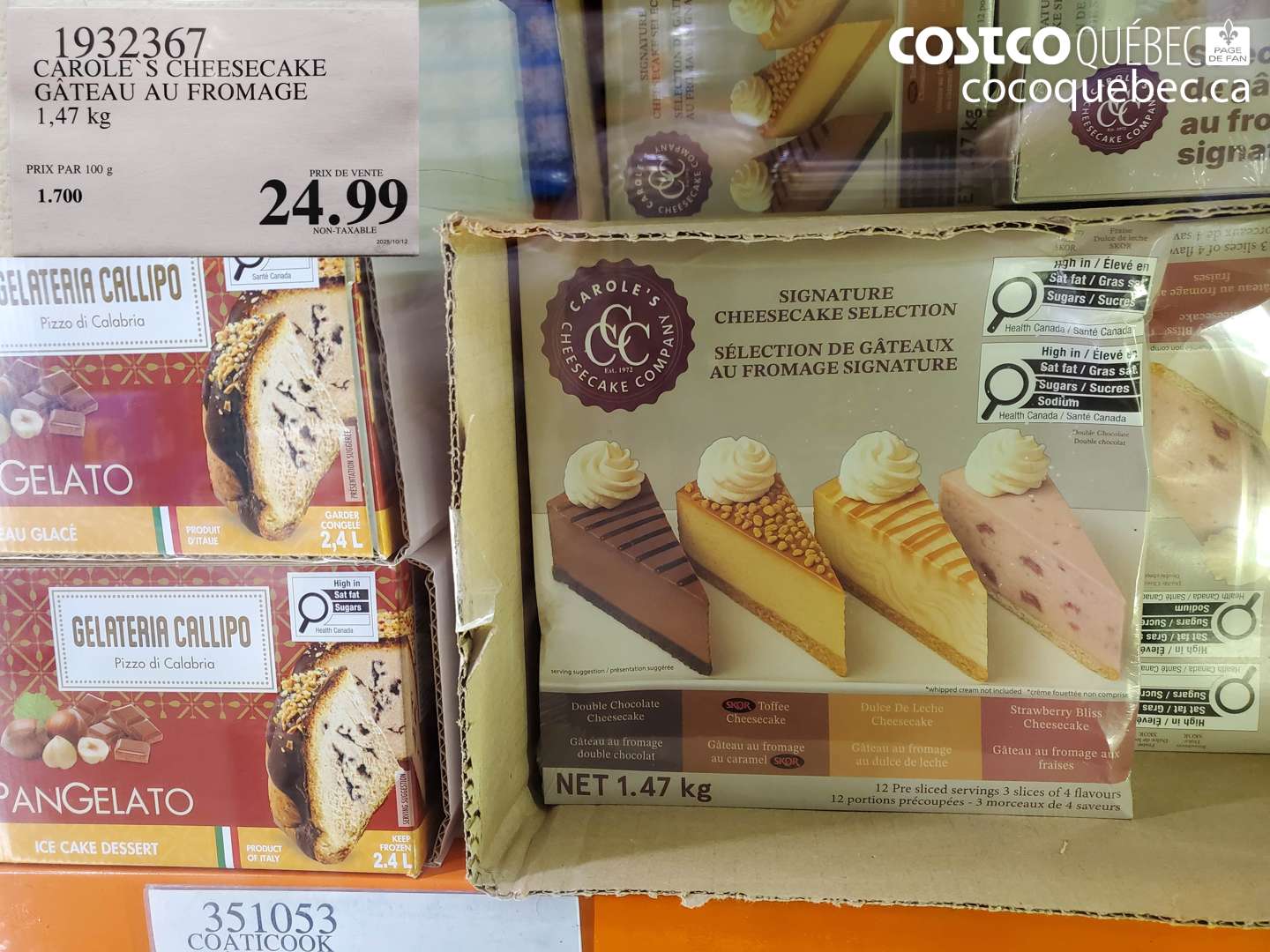 1932367 CAROLE'S CHEESECAKE GÂTEAU AU FROMAGE $24.99