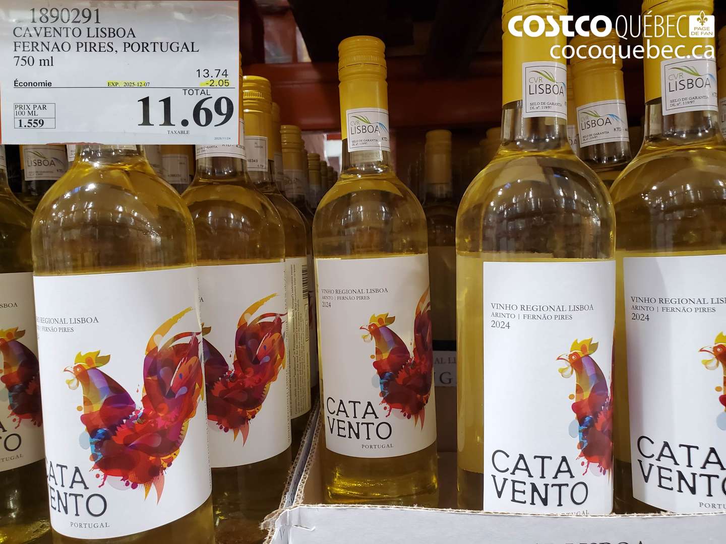 1890291 CAVENTO LISBOA FERNAO PIRES, POTUGAL 750 mL  ($2.05 INSTANT SAVINGS EXPIRES ON 2025-12-07) $11.69