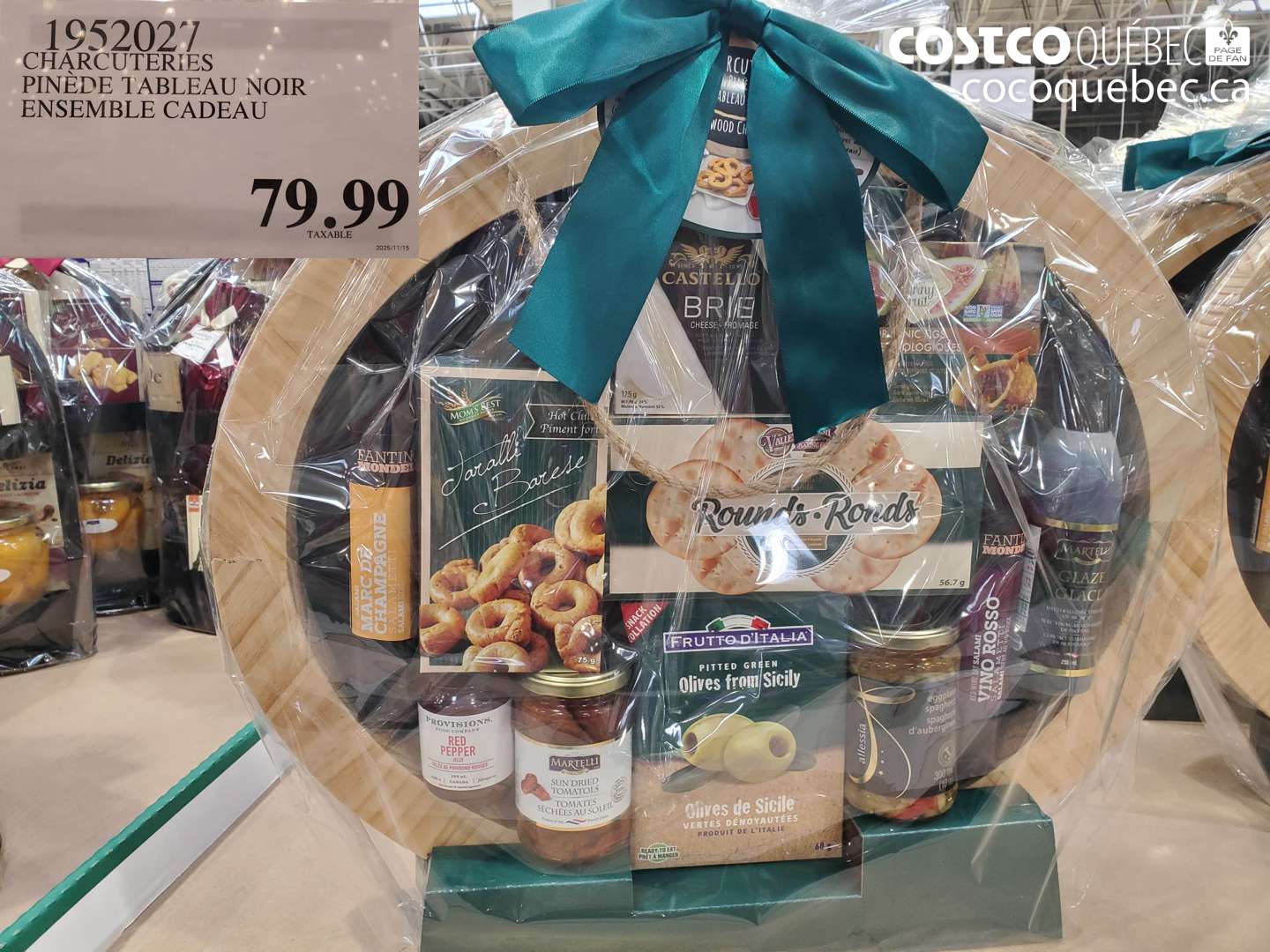 1952027 CHARCUTERIES PINÉDE TABLEAU NOIR ENSEMBLE CADEAU $79.99