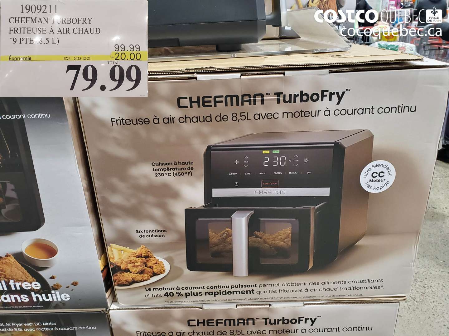 1909211 CHEFMAN TURBOFRY FRITEUSE À AIR CHAUD 9 PTE (8,5 L) ($20.00 INSTANT SAVINGS EXPIRES ON 2025-12-21) $79.99