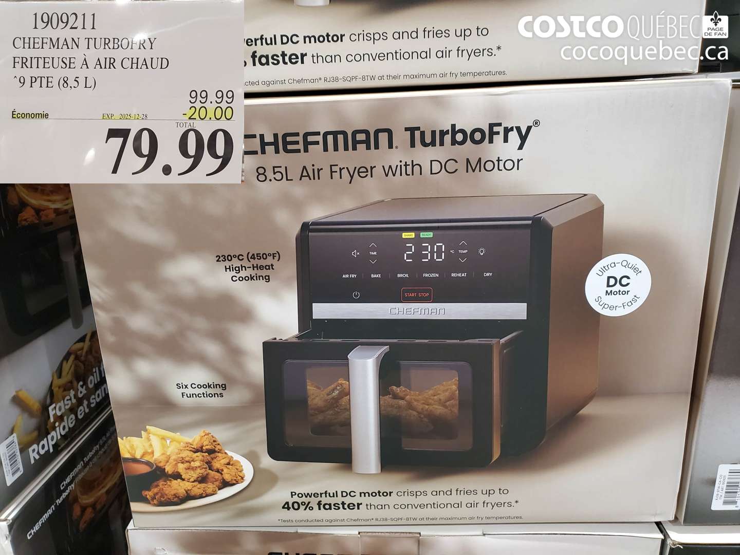 1909211 CHEFMAN TURBOFRY FRITEUSE À AIR CHAUD ^9 PTE (8,5 L) ($20.00 INSTANT SAVINGS EXPIRES ON 2025-12-28) $79.99