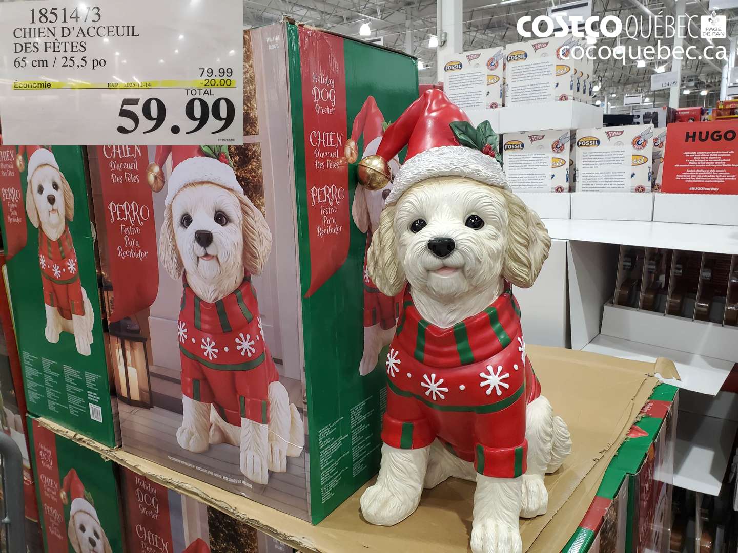 1851473 CHIEN D'ACCEUIL DES FÊTES 65 cm / 25,5 po (EXPIRES ON 2025-12-14) $59.99