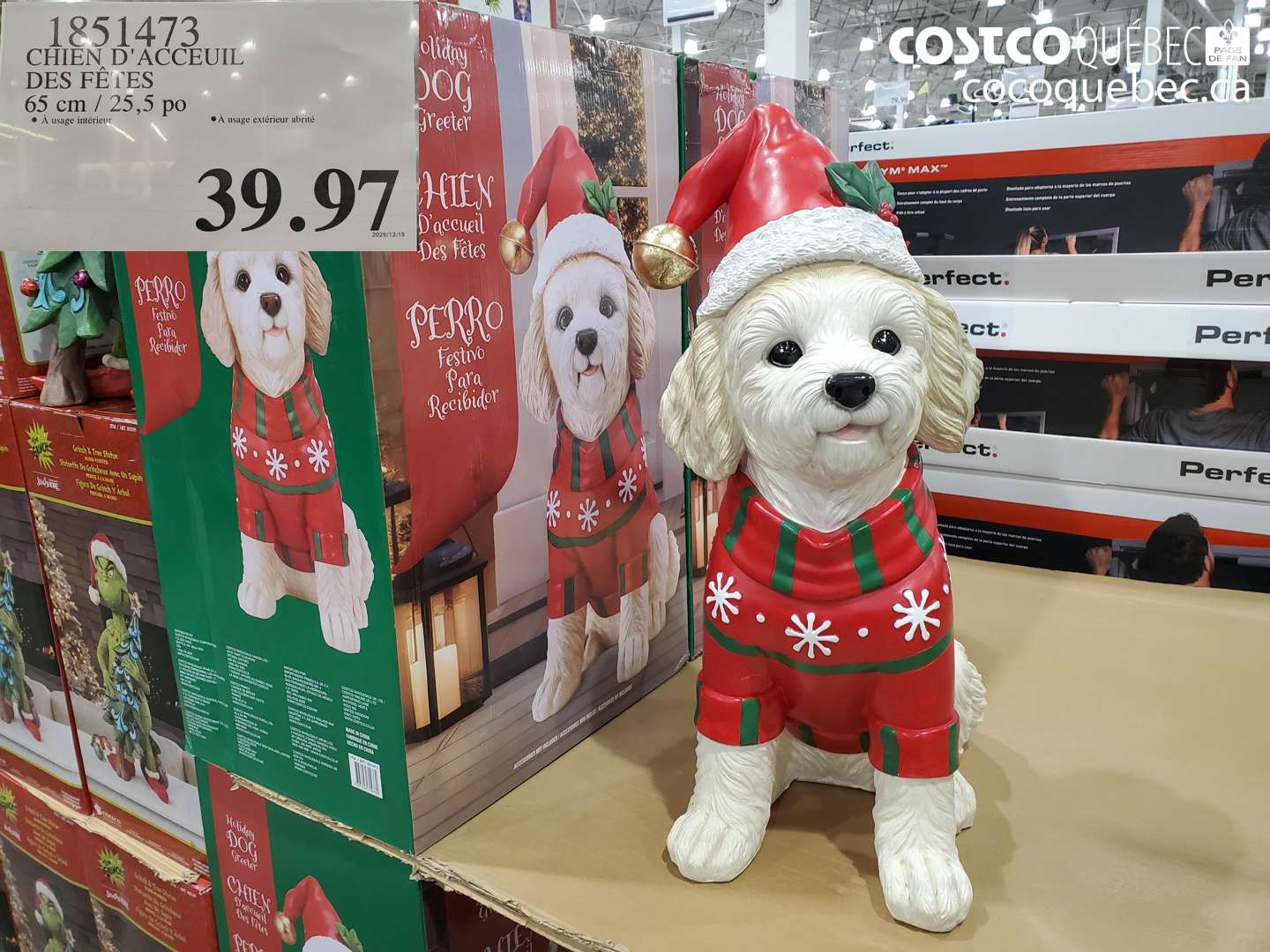 1851473 CHIEN D'ACCEUIL DES FÊTES 65 cm / 25,5 po $39.97