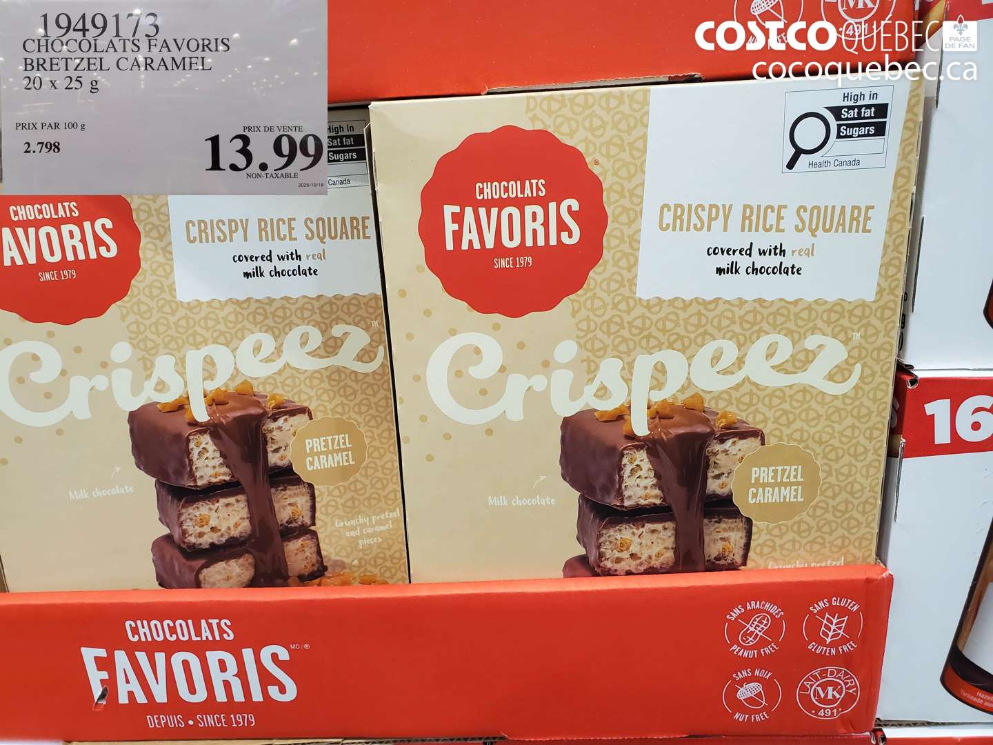 1949173 CHOCOLATS FAVORIS BRETZEL CARAMEL 20 x 25 g $13.99