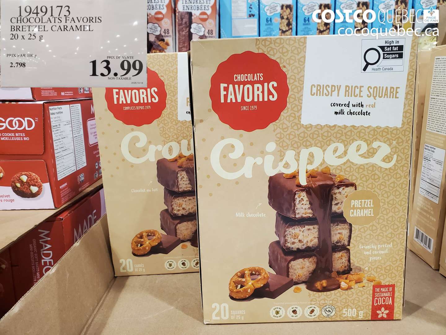 1949173 CHOCOLATS FAVORIS BRETZEL CARAMEL 20 x 25 g $13.99