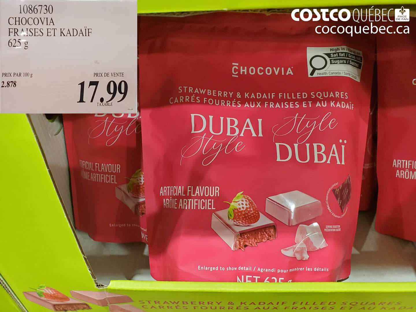 1086730 CHOCOVIA FRAISES ET KADAÏF $17.99