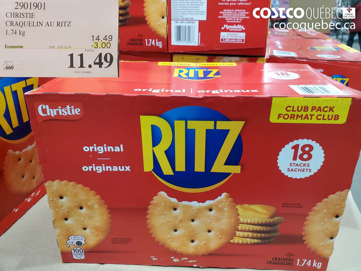2901901 CHRISTIE CRAQUELIN AU RITZ 1.74 kg ($3.00 INSTANT SAVINGS EXPIRES ON 2025-12-14) $11.49