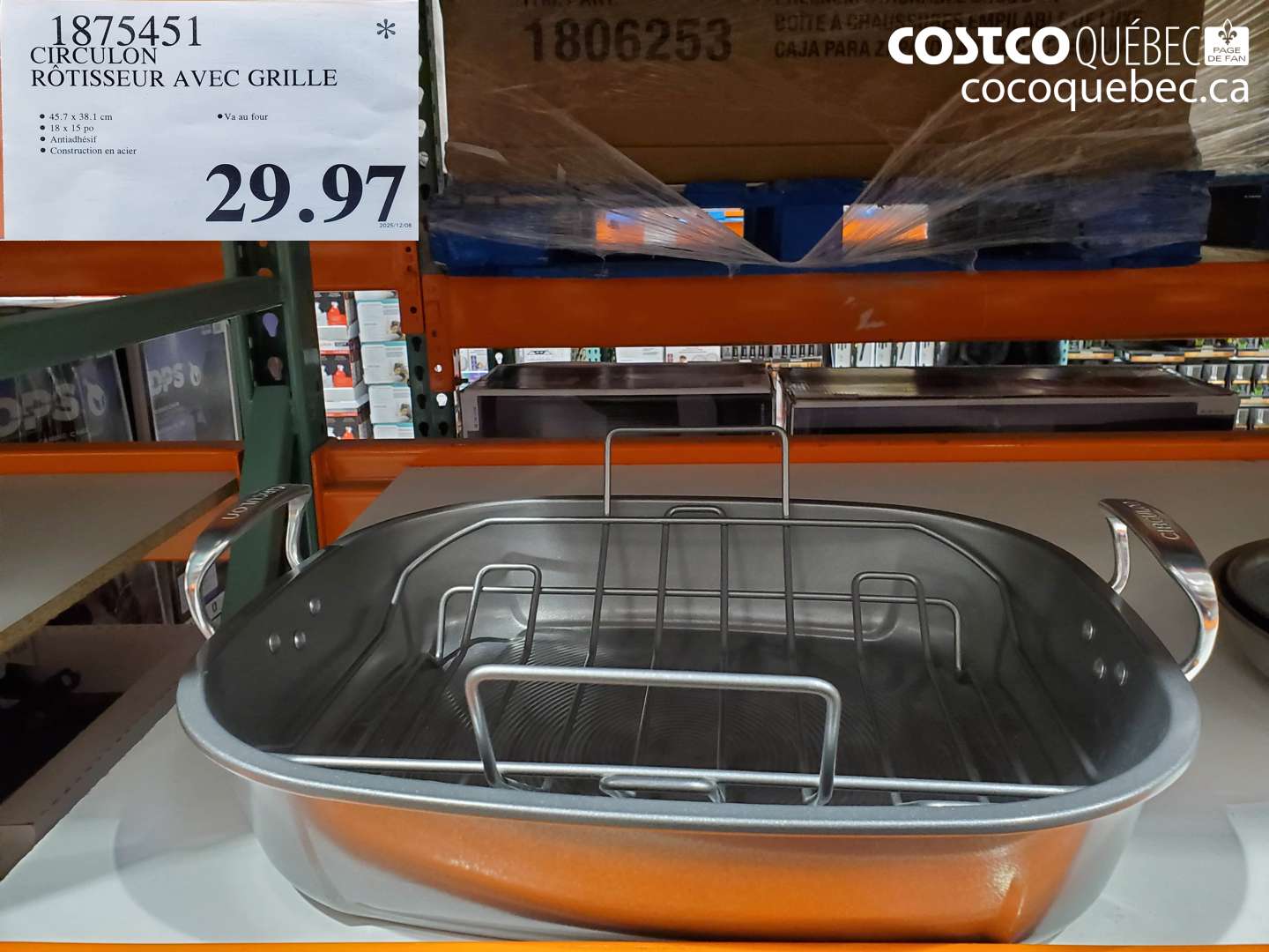 1875451 CIRCULON RÔTISSEUR AVEC GRILLE $29.97