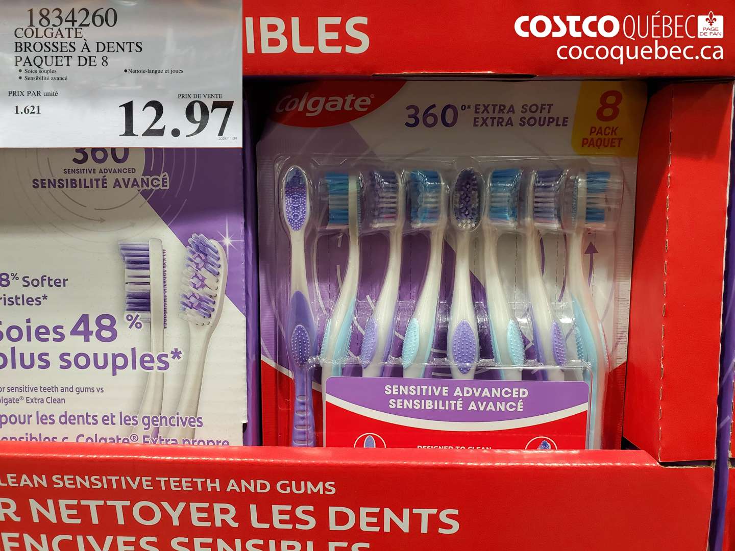 1834260 COLGATE 360 ADVANCED BROSSES A DENTS PAQUET DE 8  $12.97