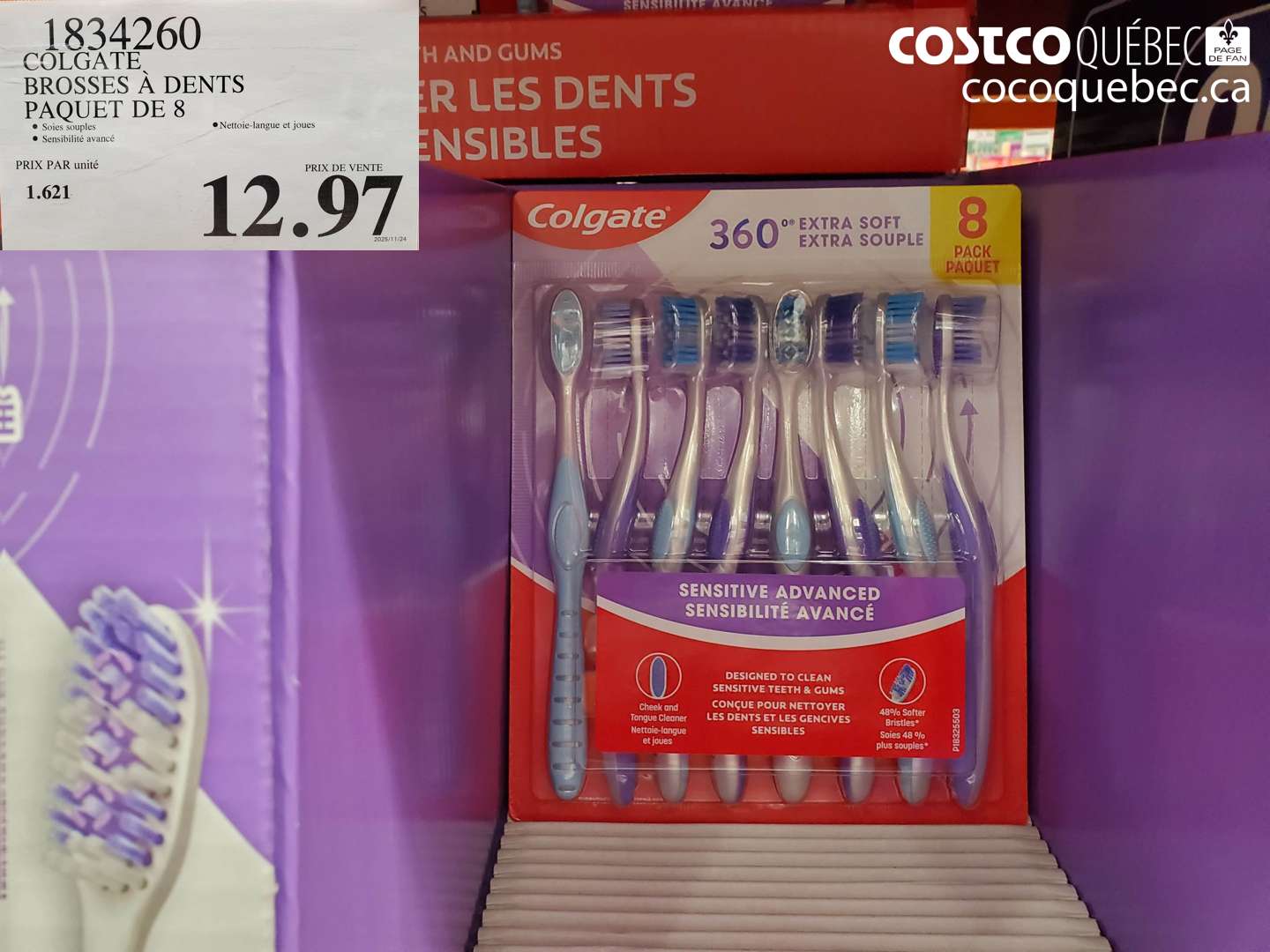 1834260 COLGATE 360 ADVANCED BROSSES A DENTS PAQUET DE 8  $12.97