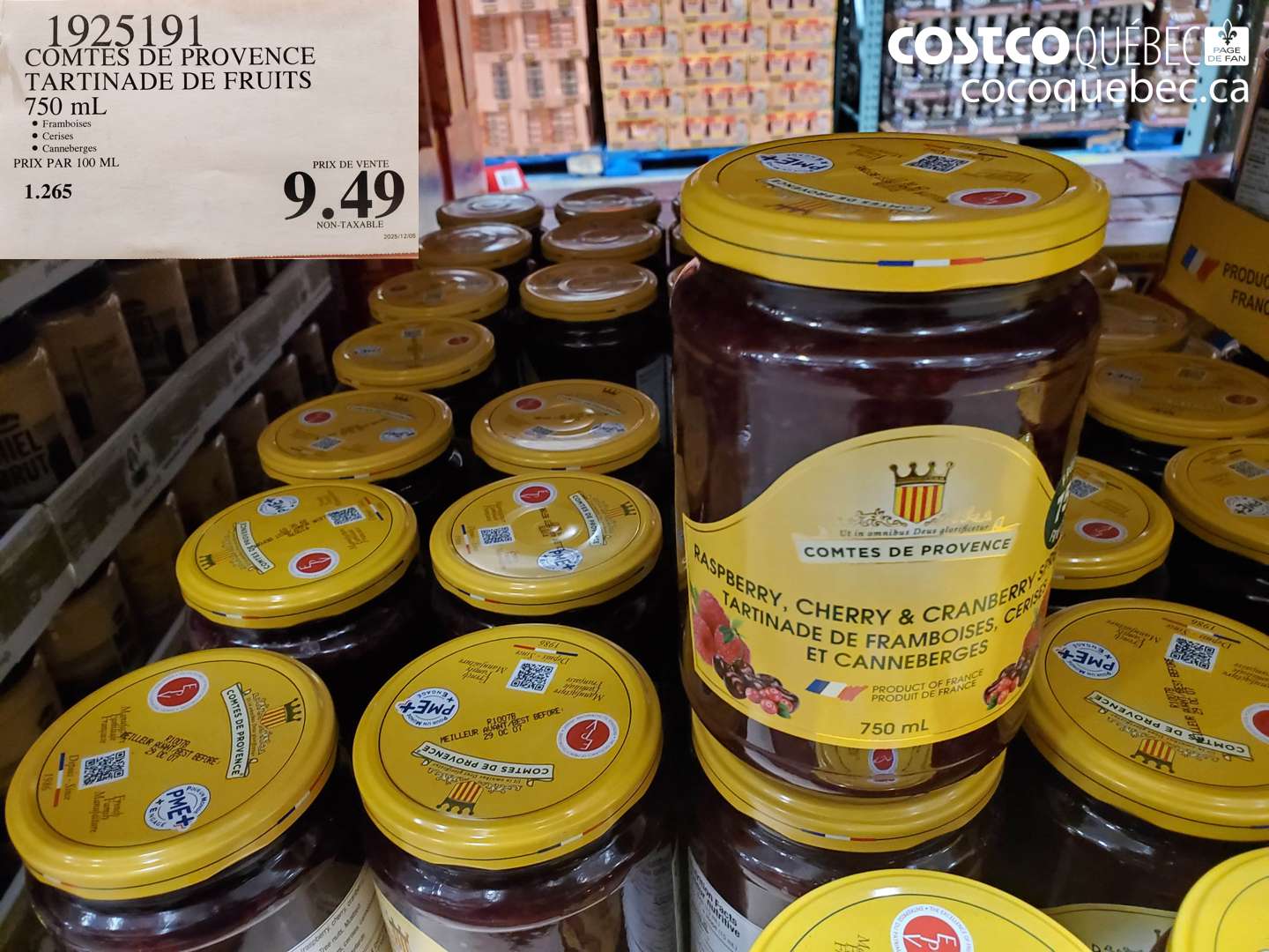 1925191 COMTES DE PROVENCE TARTINADE DE FRUITS 750 ml $9.49