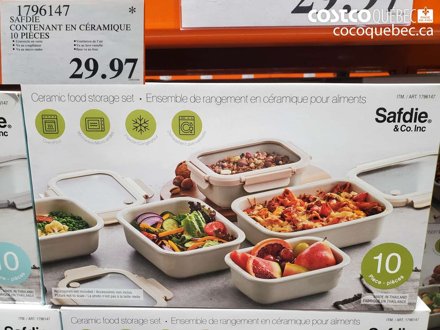 1796147 CONTENANT EN CÉRAMIQUE 10 PIÈCES $29.97