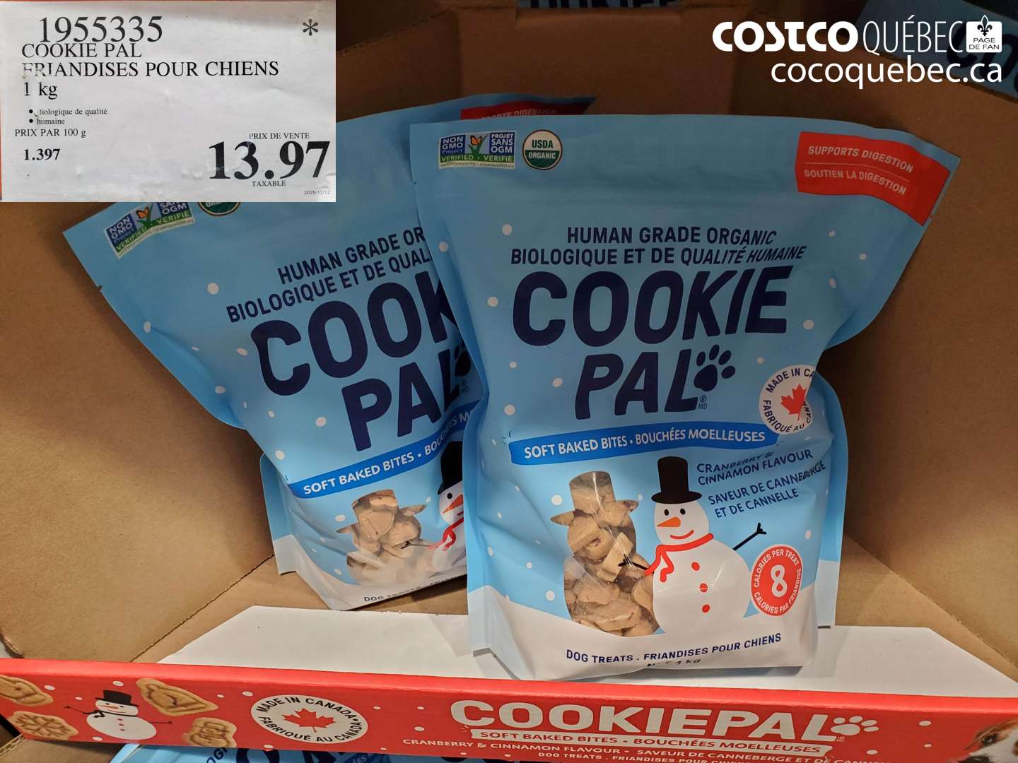 1955335 COOKIE PAL FRIANDISES POUR CHIENS 1 kg $13.97