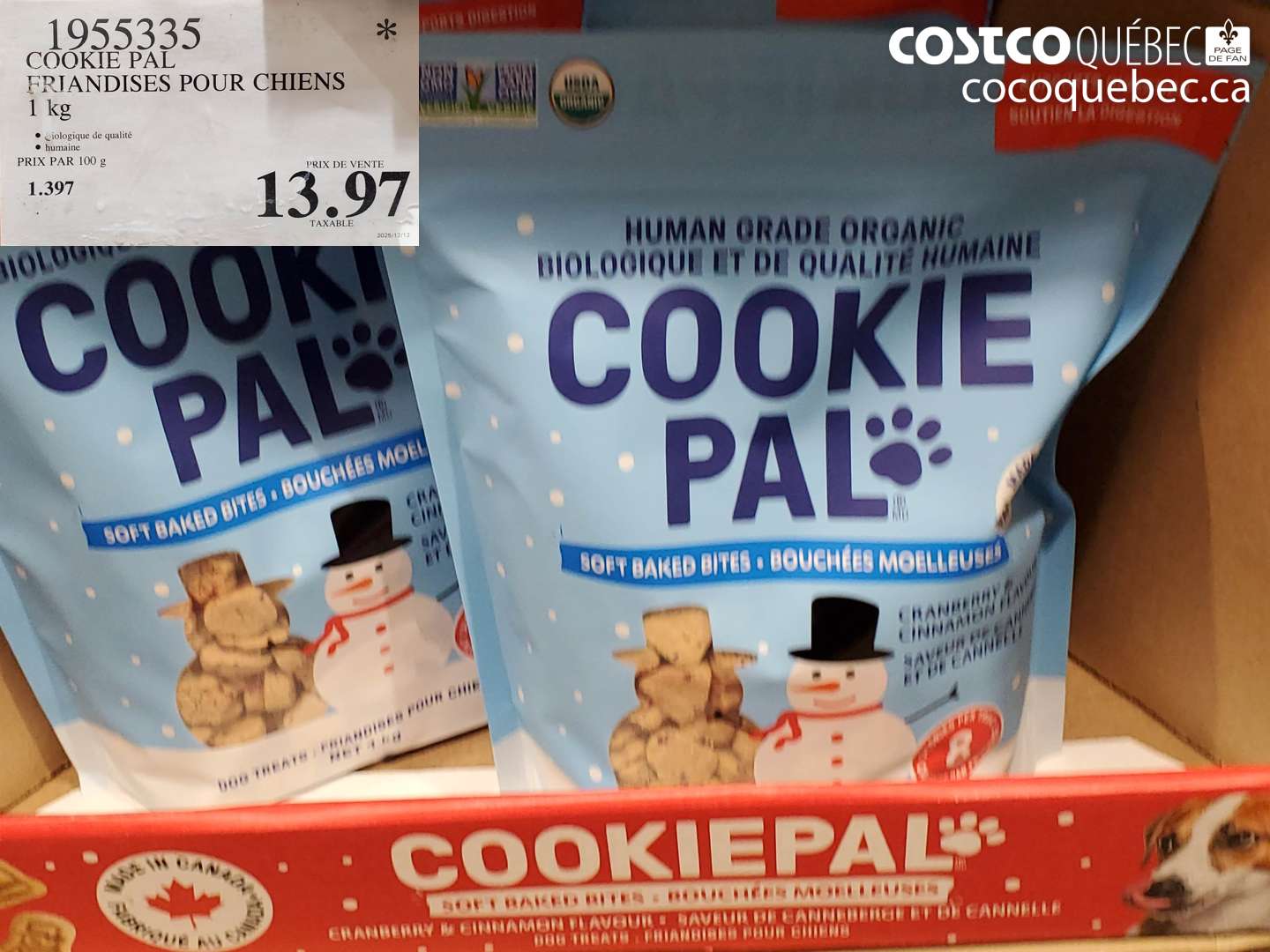 1955335 COOKIE PAL FRIANDISES POUR CHIENS 1 kg $13.97