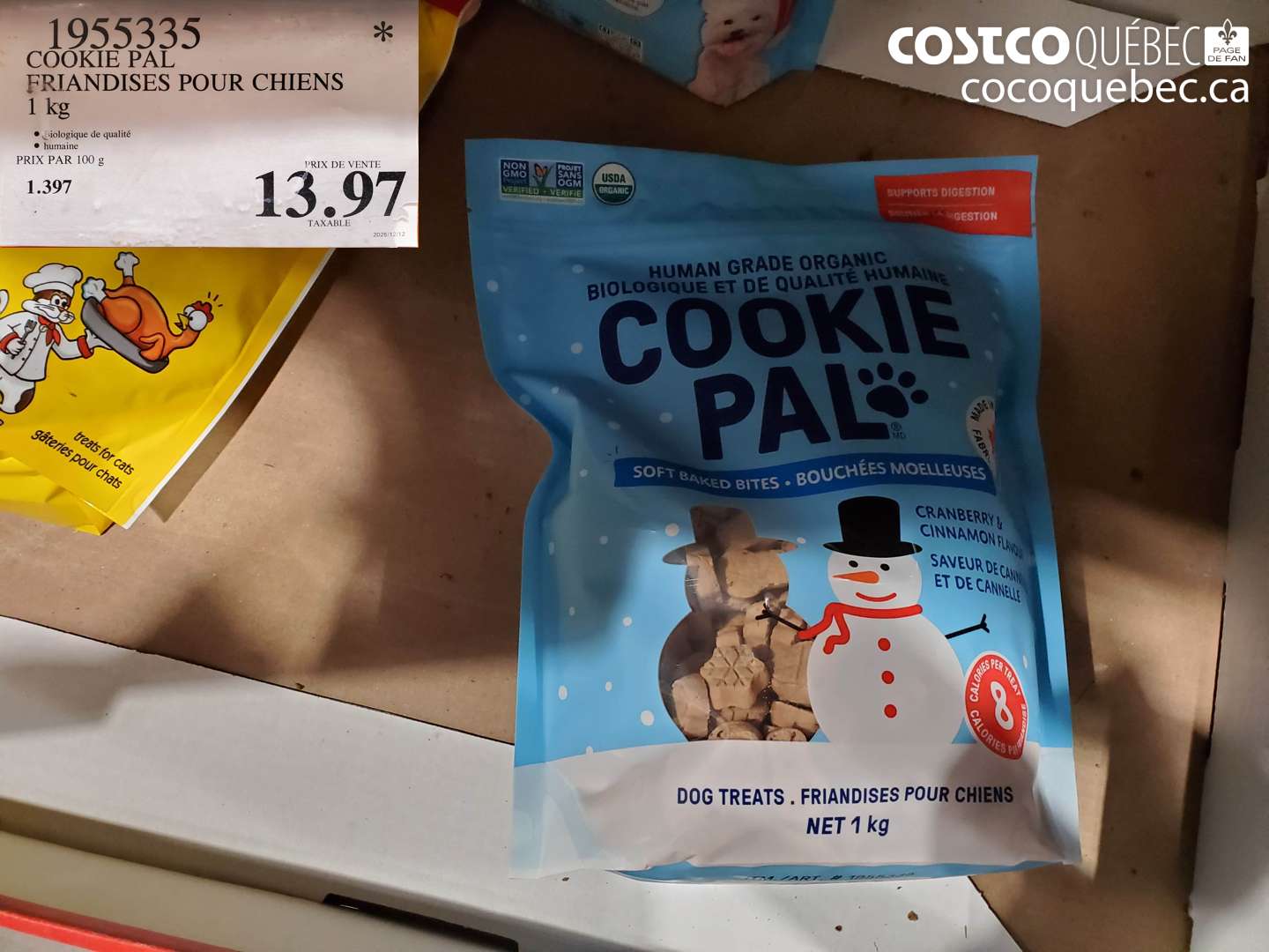 1955335 COOKIE PAL FRIANDISES POUR CHIENS 1 kg $13.97