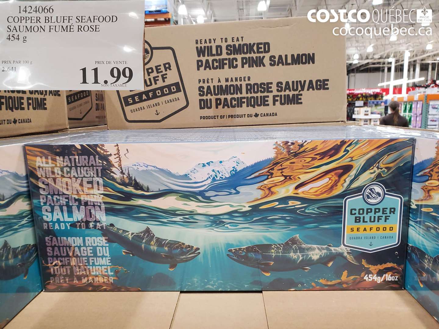 1424066 COPPER BLUFF SEAFOOD SAUMON FUMÉ ROSE 454 g $11.99