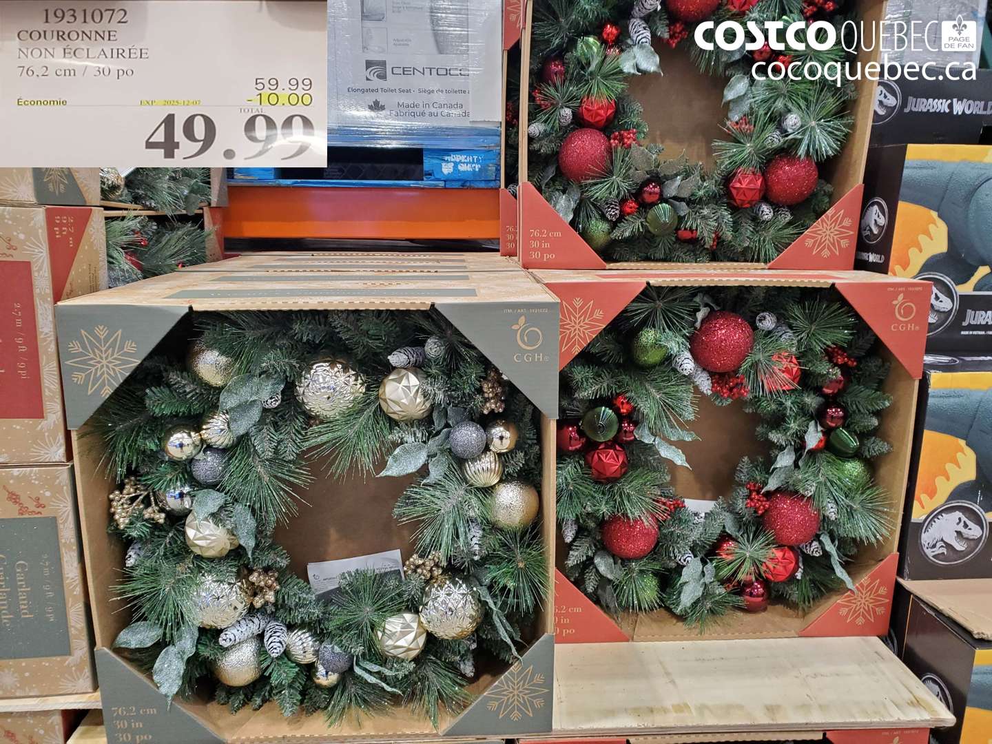 1931072 COURONNE NON ÉCLAIRÉE 76,2 cm / 30 po ($10.00 INSTANT SAVINGS EXPIRES ON 2025-12-07) $49.99