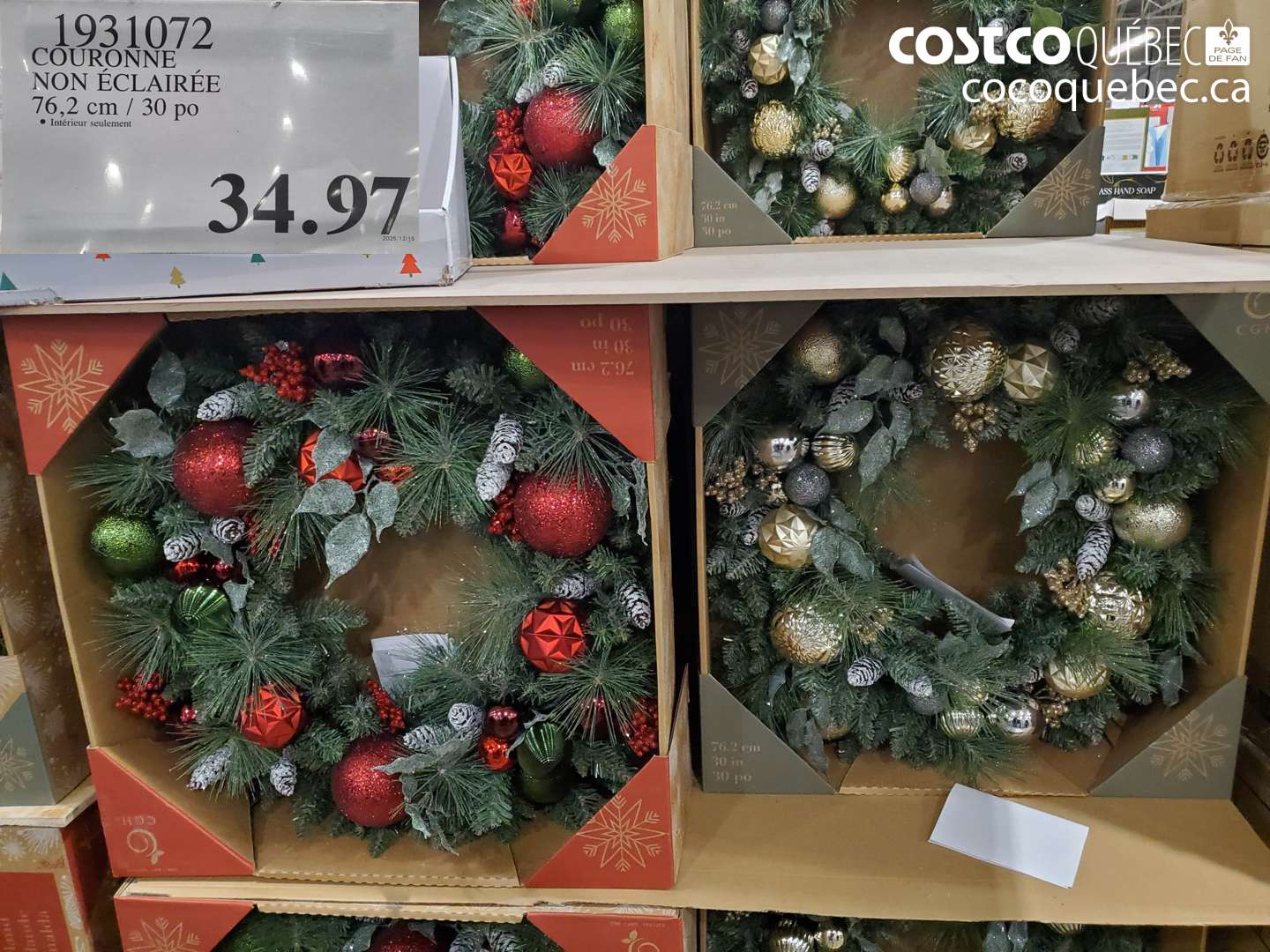 1931072 COURONNE NON ÉCLAIRÉE 76,2 cm / 30 po Intérieur seulement $34.97