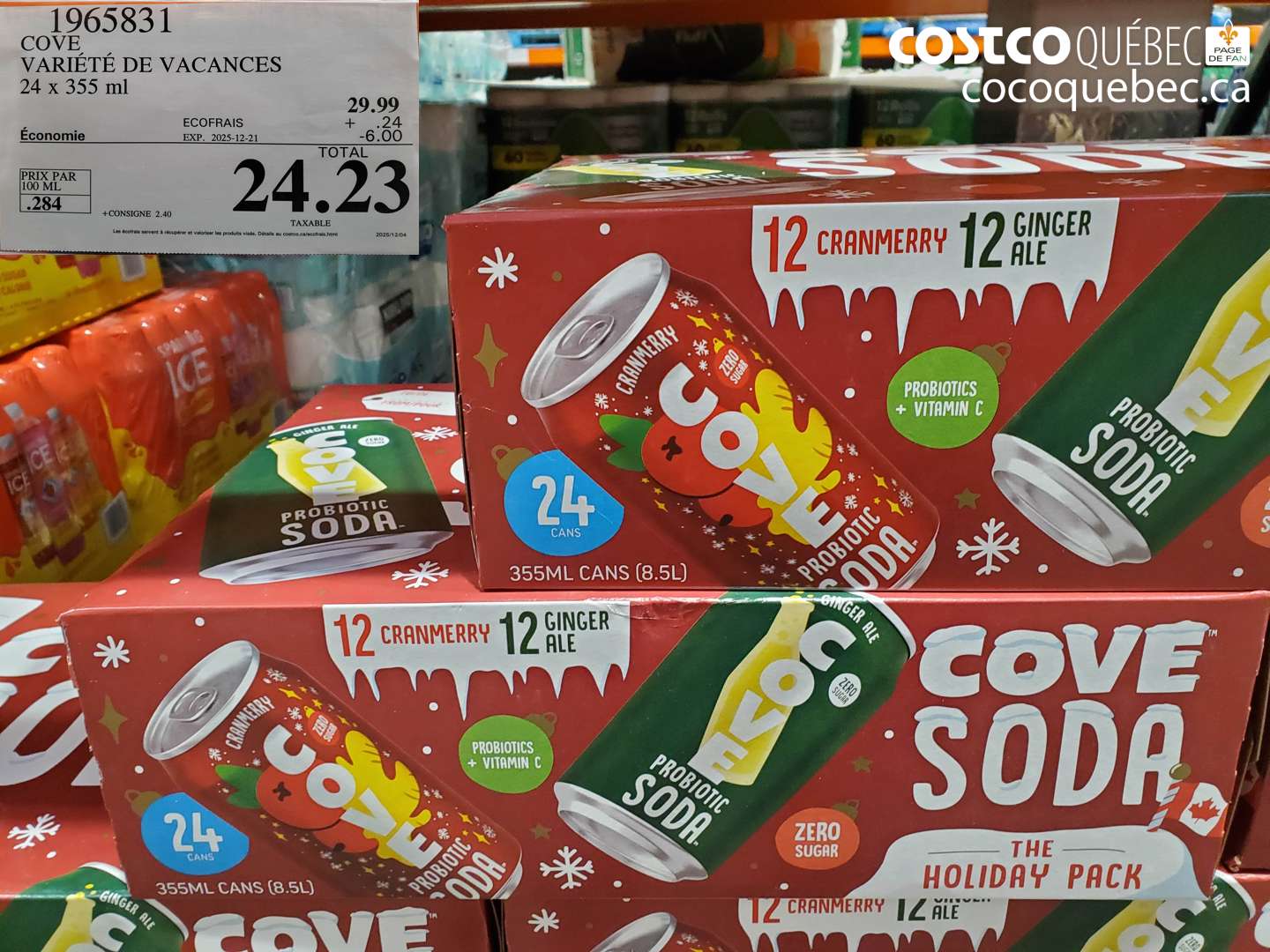 1965831 COVE VARIÉTÉ DE VACANCES 24 x 355 ml (EXPIRES ON 2025-12-21) $24.23