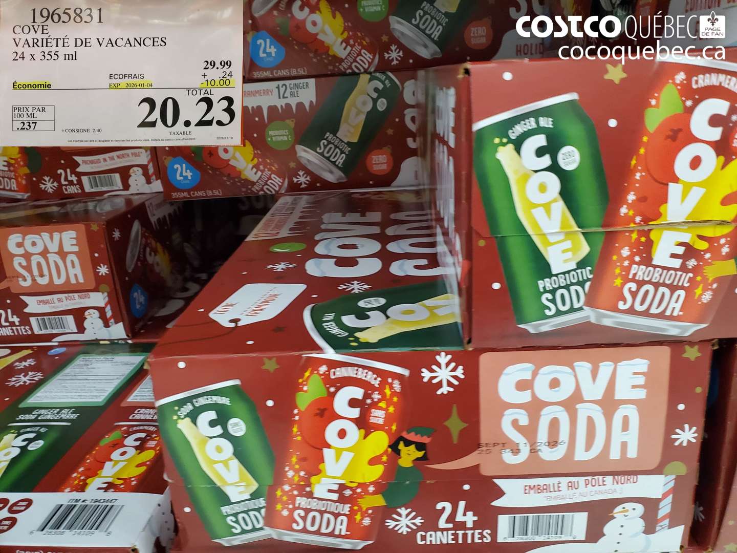 1965831 COVE VARIÉTÉ DE VACANCES 24 x 355 ml ($10.00 INSTANT SAVINGS EXPIRES ON 2026-01-04) $20.23