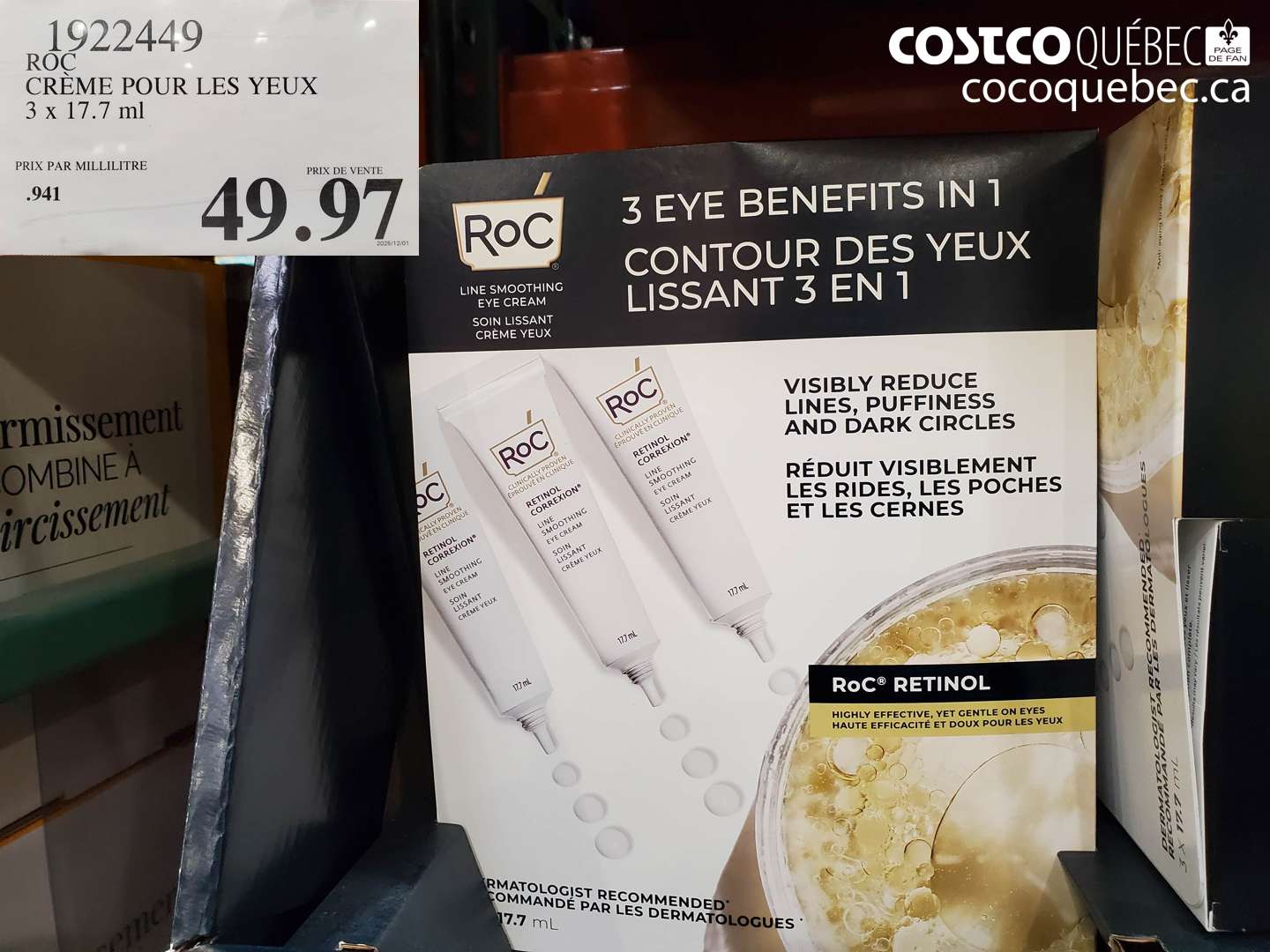 19222449 CRÈME POUR LES YEUX 3 x 17.7 ml $49.97