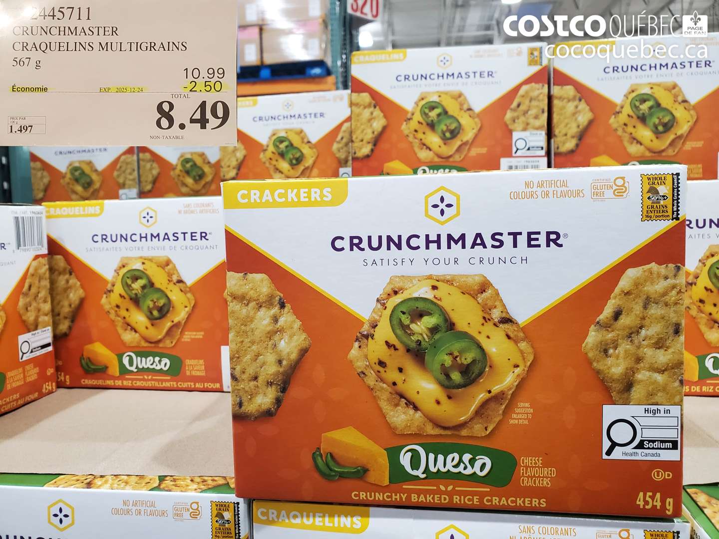 2445711 CRUNCHMASTER CRAQUELINS MULTIGRAINS 567 g ($2.50 INSTANT SAVINGS EXPIRES ON 2025-12-24) $8.49