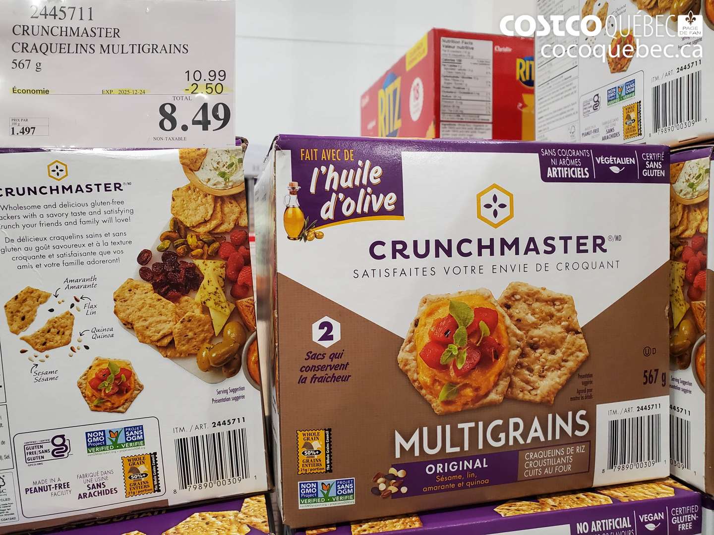 2445711 CRUNCHMASTER CRAQUELINS MULTIGRAINS 567 g ($2.50 INSTANT SAVINGS EXPIRES ON 2025-12-24) $8.49