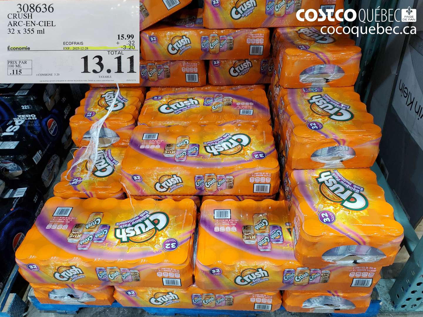308636 CRUSH ARC-EN-CIEL 32 x 355 ml ($3.20 INSTANT SAVINGS EXPIRES ON 2025-12-28) $13.11
