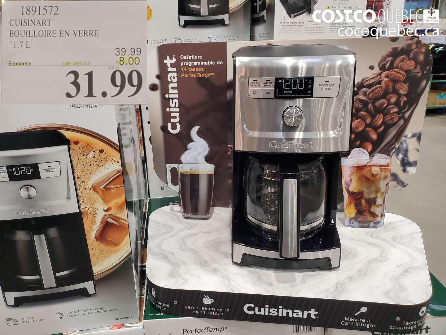 1891572 CUISINART BOUILLOIRE EN VERRE “1.7 L (1.8 PTES)  ($8.00 INSTANT SAVINGS EXPIRES ON 2025-12-21) $31.99