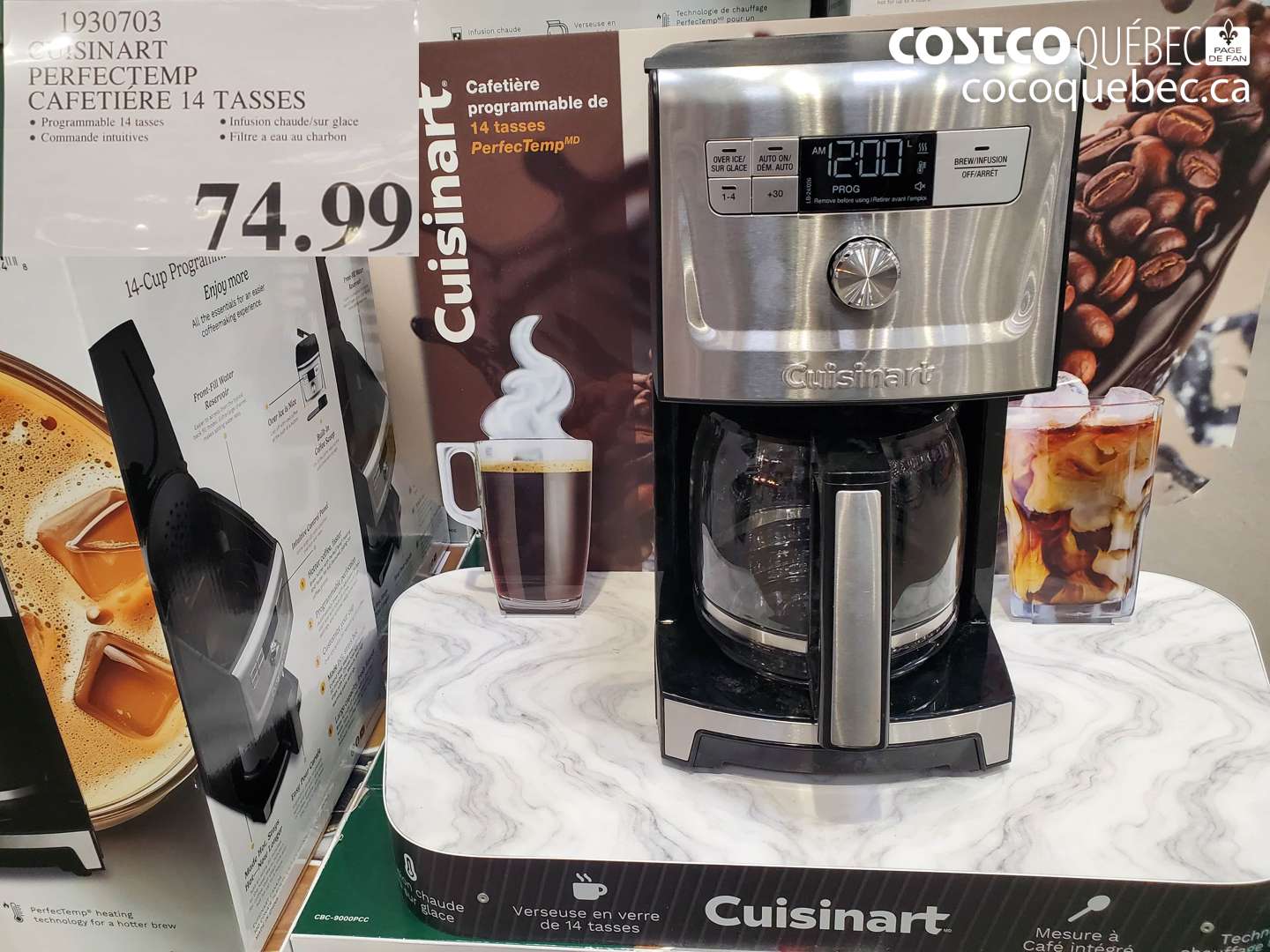 1930703 CUISINART PERFECTTEMP CAFETIÈRE 14 TASSES $74.99