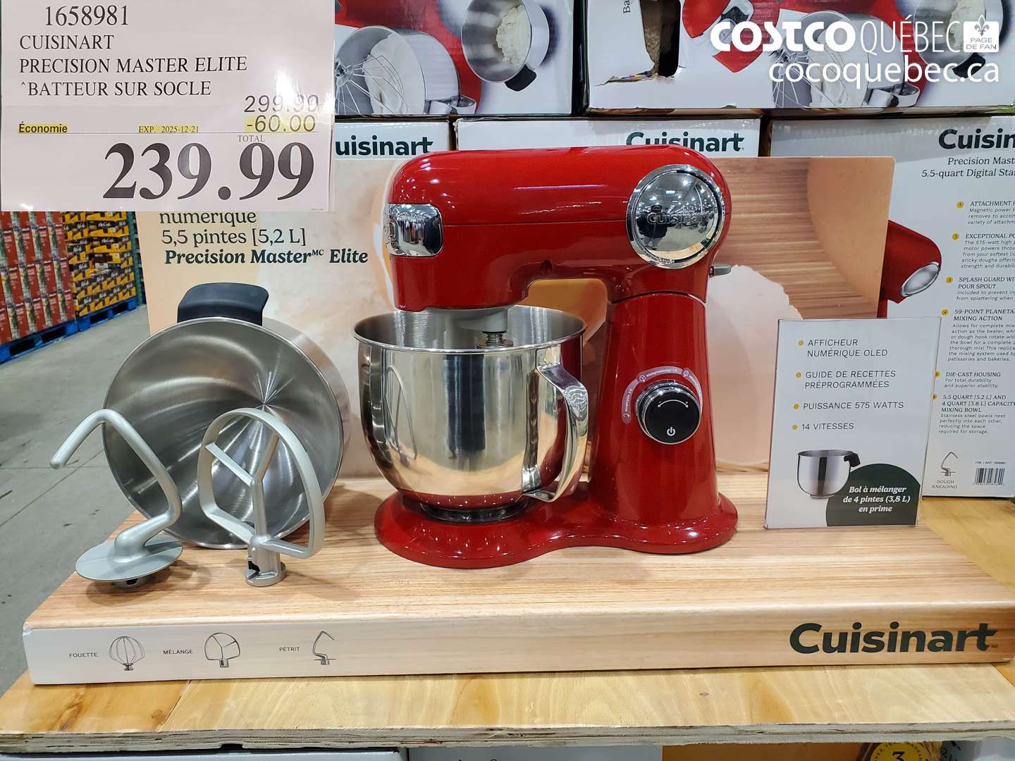 1658981 CUISINART PRECISION MASTER ELITE BATTEUR SUR SOCLE ($60.00 INSTANT SAVINGS EXPIRES ON 2025-12-21) $239.99