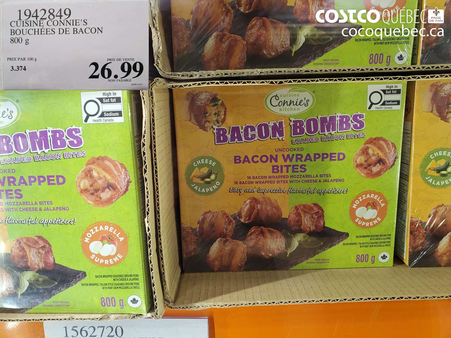 1942849 CUISINE CONNIE'S BOUCHÉES DE BACON 800 g $26.99