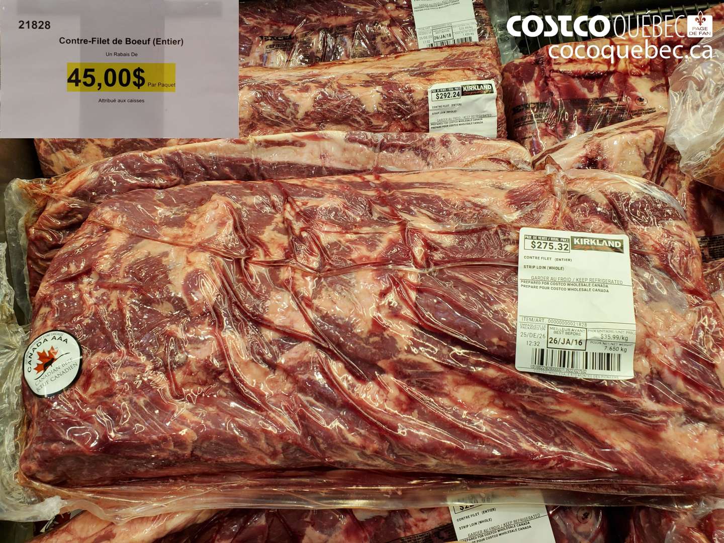 21828 Contre-Filet de Boeuf (Entier) ($45.00 INSTANT SAVINGS) $0.0