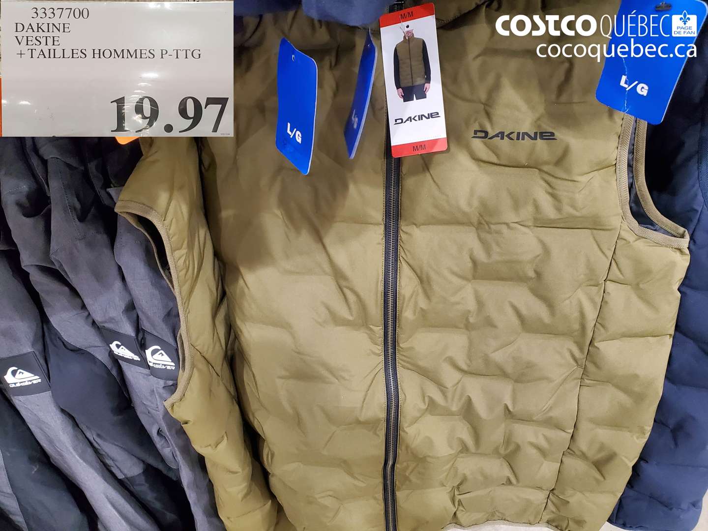 3337700 DAKINE VESTE +TAILLES HOMMES P-PTG $19.97