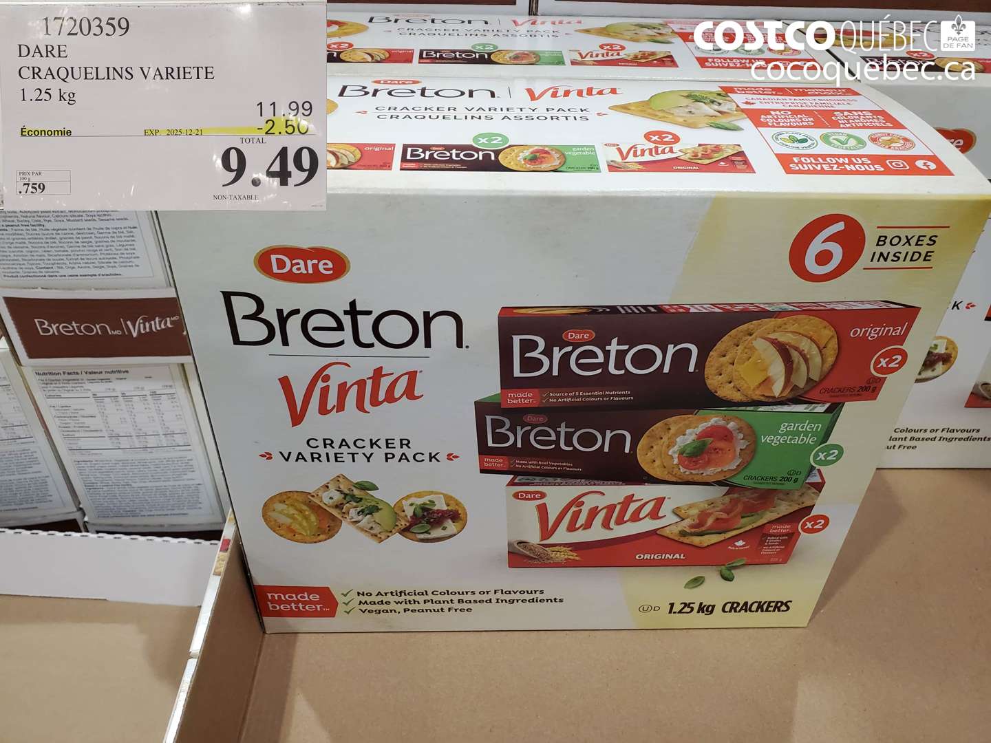 1720359 DARE CRAQUELINS VARIETE 125 kg  ($2.50 INSTANT SAVINGS EXPIRES ON 2025-12-21) $9.49