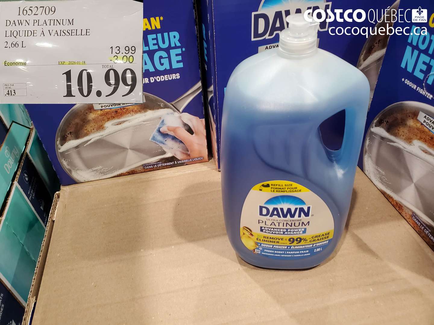 1652709 DAWN PLATINUM LIQUIDE À VAISSELLE 2,66 L ($3.00 INSTANT SAVINGS EXPIRES ON 2026-01-18) $10.99