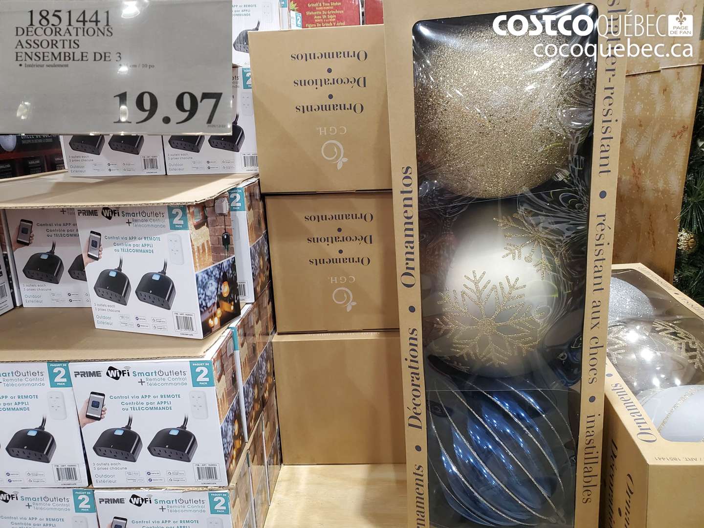 1851441 DECORATIONS ASSORTIS ENSEMBLE DE 3 $19.97