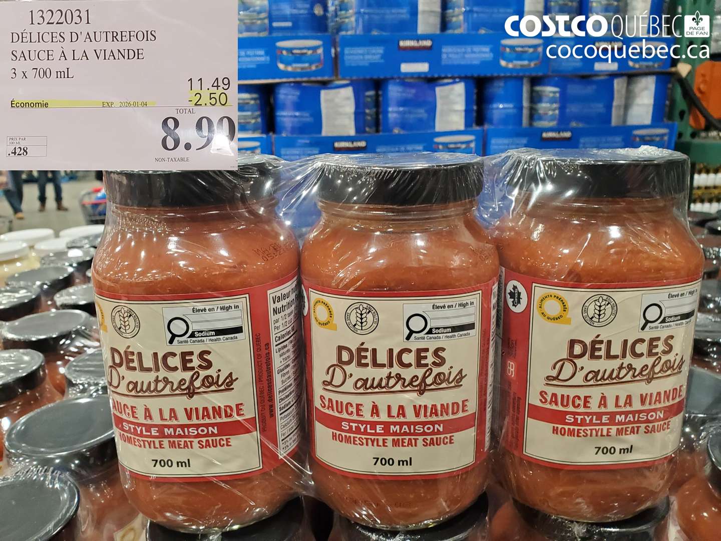 1322031 DÉLICES D'AUTREFOIS SAUCE À LA VIANDE ($2.50 INSTANT SAVINGS EXPIRES ON 2026-01-04) $8.90